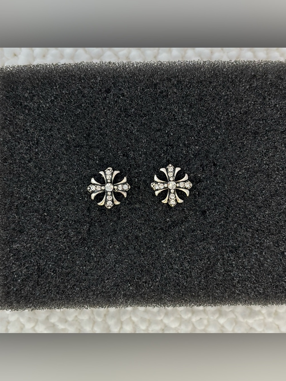 10mm CZ Cross Stud Earrings for Men Women Streetwear Punk Hip Hop Unisex Earring